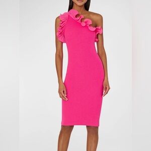 Milly Vibrant Pink Midi Dress